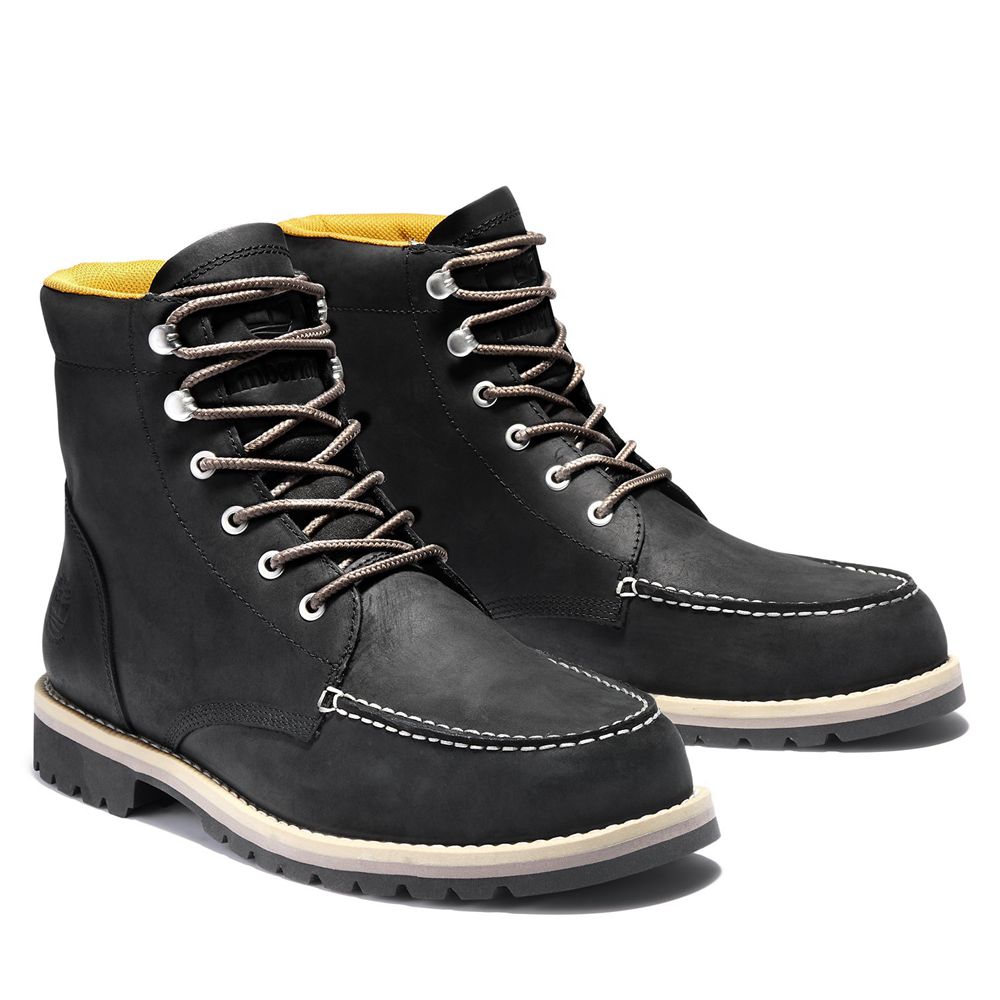 Bocanci De Zapada Timberland Barbati Negrii - Redwood Falls Waterproof Moc-Toe - Romania - ICSXVR256